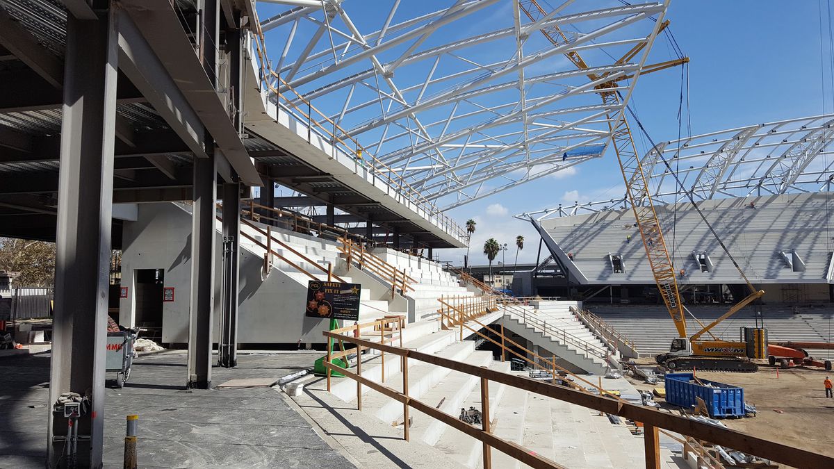 Construction at Banc of California Stadium