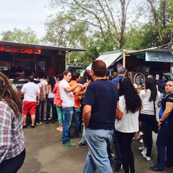 Edgar Nunez's food trucks Burger Lab and Barra Vieja at the Mesamérica food truck festival on Sunday.