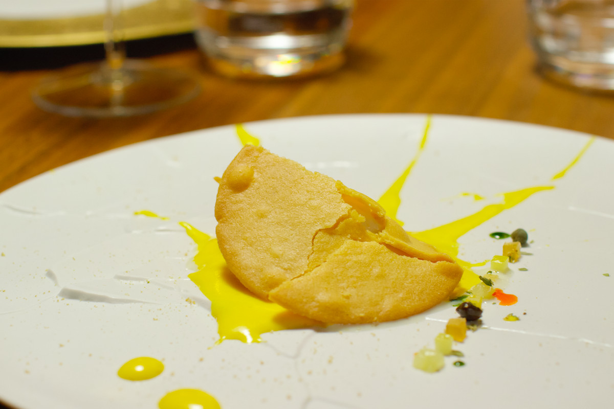 The broken lemon tart at Osteria Francescana.