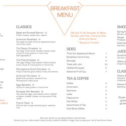 Franklin Social breakfast menu