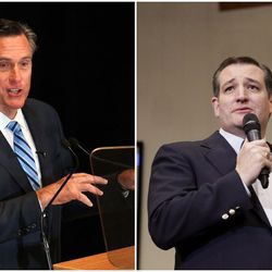 Mitt Romney said Friday he will vote for Texas Sen. Ted Cruz in the Utah presidential preference caucus, and refers to Republican front-runner Donald Trump as "Mr. Drumpf."