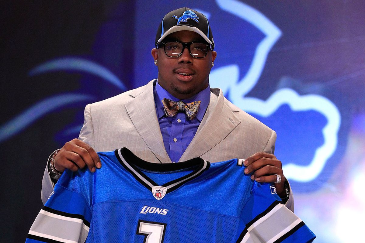NEW YORK, NY - APRIL 28:  Nick Fairley, #13 overall pick by the Detriot Lions, holds up a jersey during the 2011 NFL Draft at Radio City Music Hall on April 28, 2011 in New York City.  (Photo by Chris Trotman/Getty Images)