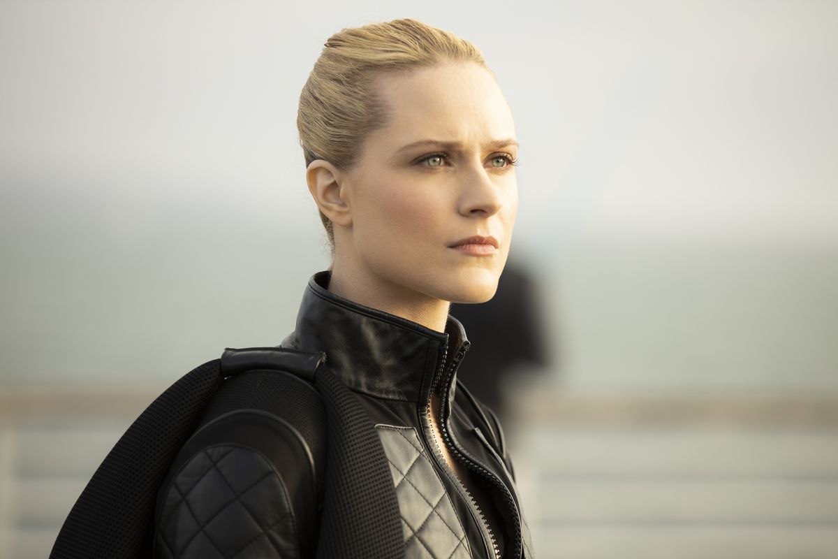 Evan Rachel Wood looks into the distance in a promotional image from Westworld