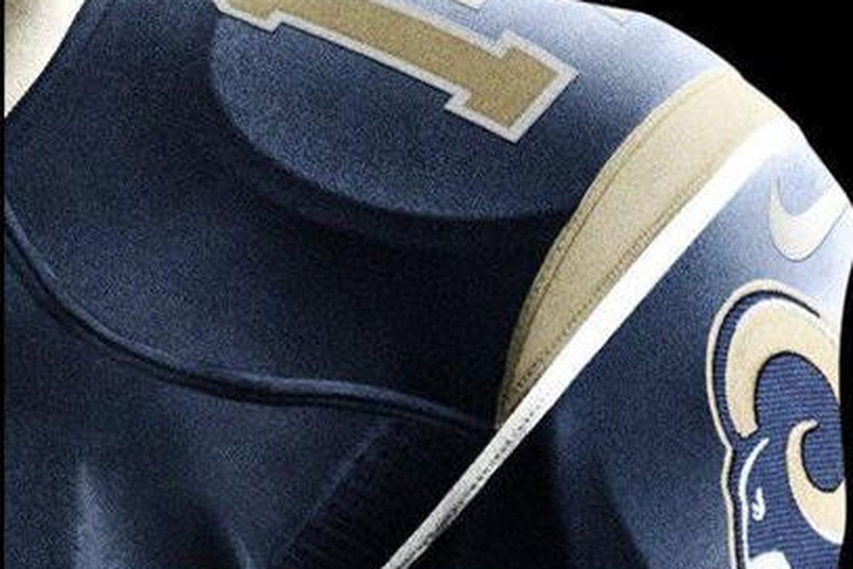 The new St. Louis Rams jersey, revealed Tuesday, April 3. 