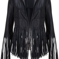 Fringe Leather Jacket, $370