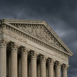 The Supreme Court is seen under stormy skies in Washington, Thursday, June 20, 2019. (AP Photo/J. Scott Applewhite)