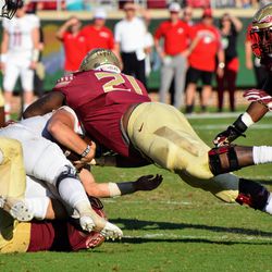 NIU at FSU: SO DT Marvin Wilson adds a resounding crunch to finish off a team tackle.