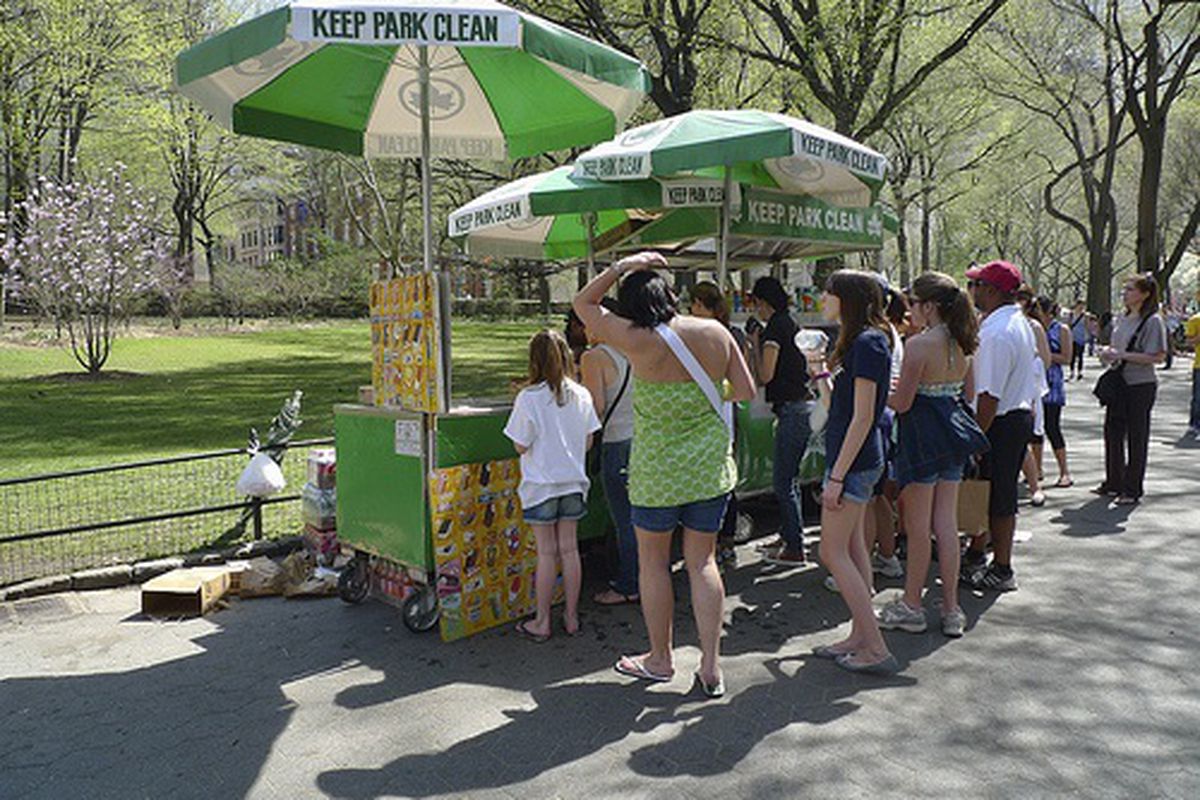 Line for Ice Cream Yesterday in Central Park 