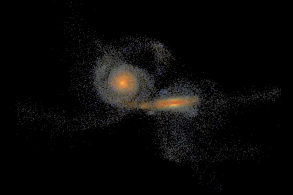 Galaxy merger animation (Credit: C. Hayward, Heidelberg Institute for Theoretical Studies, Germany) 