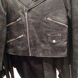 Leather moto jacket, $295