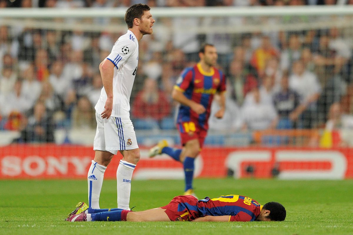 MADRID, SPAIN - APRIL 27:  It seems the planking trend has taken over Barca...  (Photo by Jasper Juinen/Getty Images)