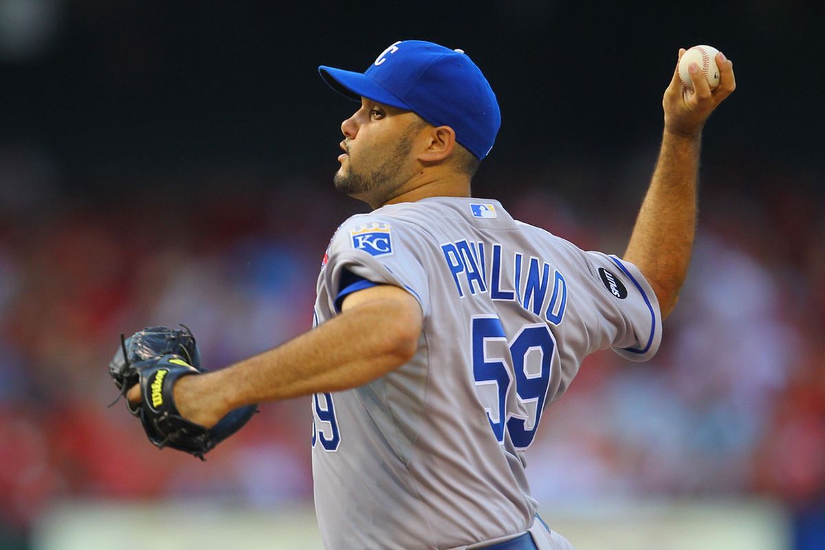 ST. LOUIS, MO - JUNE 17: Starter Felipe Paulino #59 of the Kansas City Royals pitches against the St. Louis Cardinals at Busch Stadium on June 17, 2011 in St. Louis, Missouri.  (Photo by Dilip Vishwanat/Getty Images)