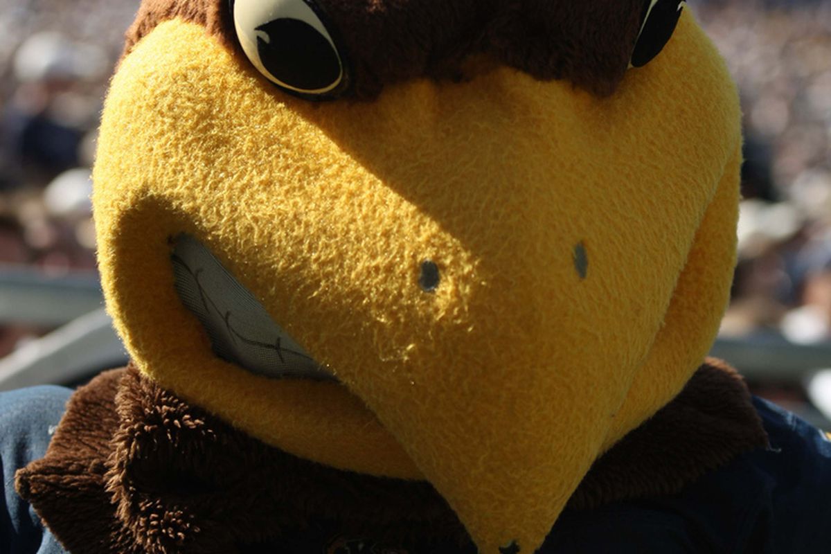 Flash the Eagle doesn't take too kindly to mascot mistakes. (photo via Rob Christy-US PRESSWIRE)