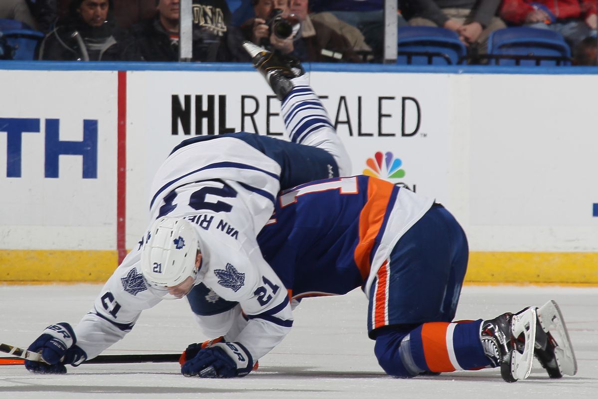 Lubomir Visnovsky places a curse on James van Riemsdyk, which he would cash in come overtime.