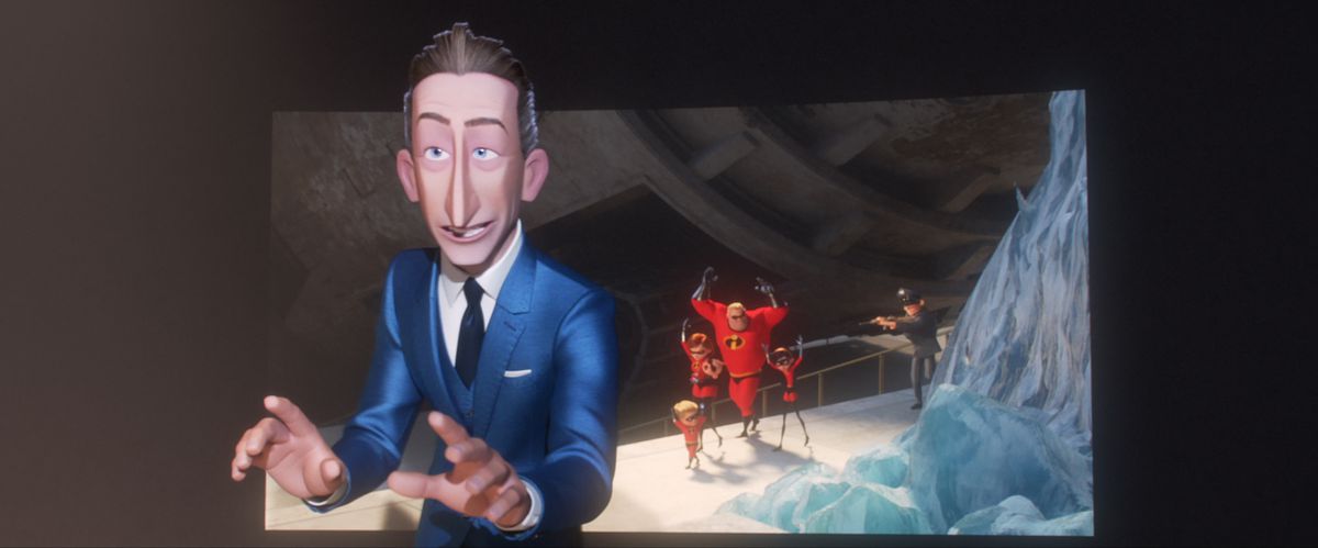 Winston Deavor (voiced by Bob Odenkirk), a suave cartoon man dressed in a suit.