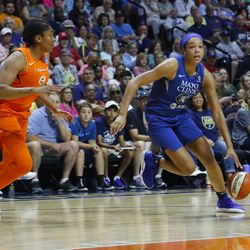 The Minnesota Lynx take on the Connecticut Sun in a WNBA game at Mohegan Sun Arena in Uncasville, CT on July 6, 2019.