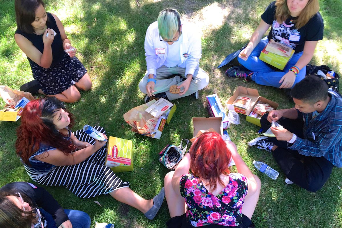 Students from Aurora's Rangeview High School ate lunch during a break at a weekend gathering of lesbian, gay, bisexual, transgender, and straight youth. The annual event hosted by LGBT advocacy organization One Colorado focused on student leadership.
