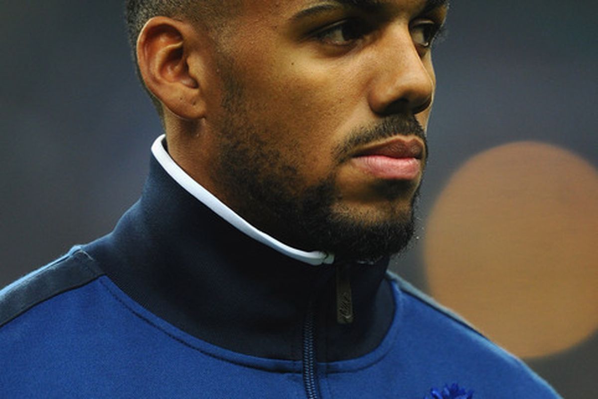 Yann M'Vila of France lines up for the National Anthems prior to the International Friendly between France and USA at Stade de France in Paris, France.  (Photo by Mike Hewitt/Getty Images)