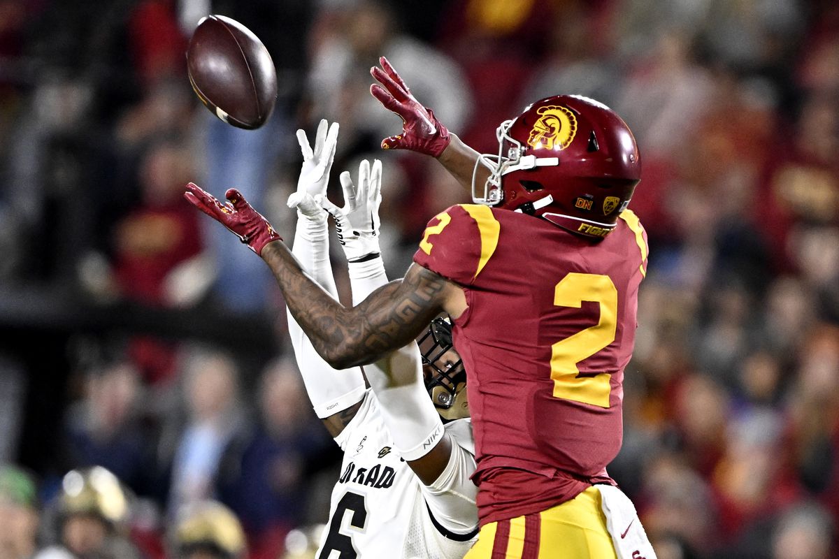 USC Trojans defeated the Colorado Buffaloes 55-17 during a NCAA football game.