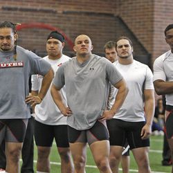 Utah Pro Day where departing University of Utah senior football players and some invitees work out for NFL scouts in Spence Eccles Field House Friday, March 23, 2012, in Salt Lake City, Utah.   