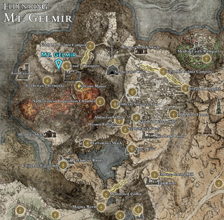 Carte montrant le Mt. Gelmir Map Fragment Stele Emplacement