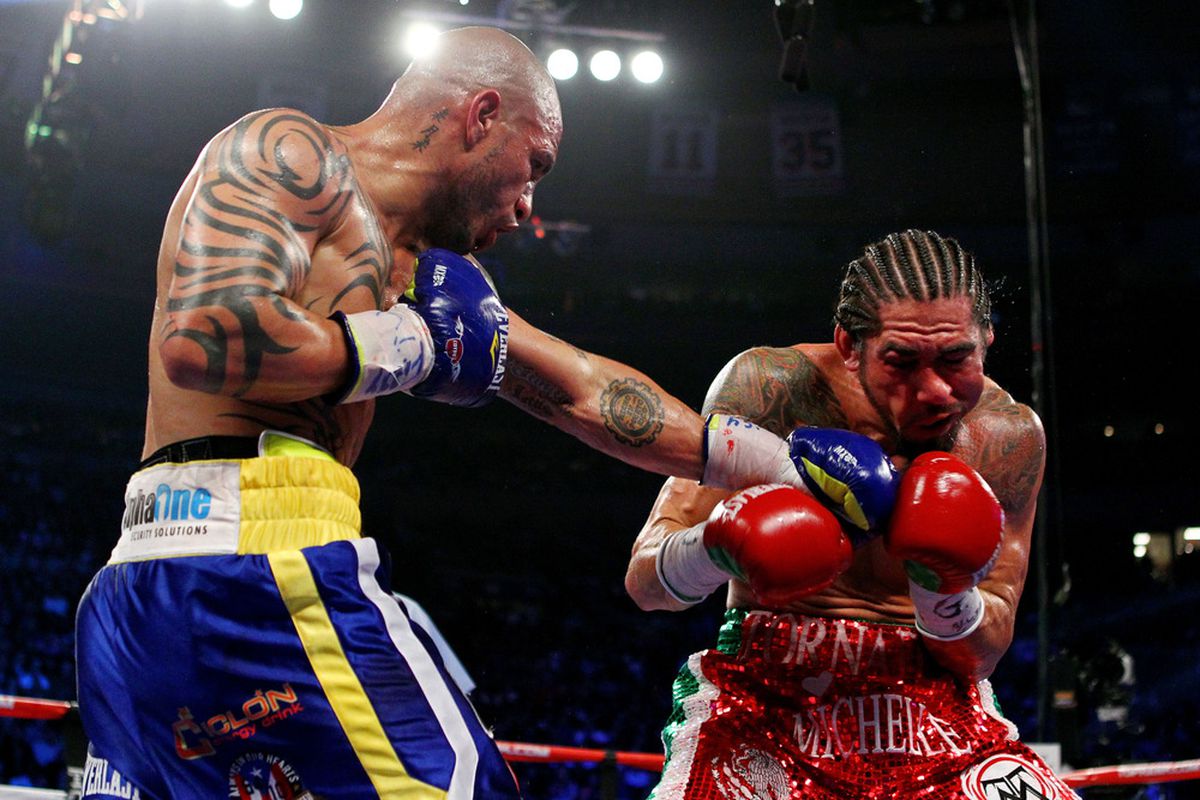 Miguel Cotto busting up Antonio Margarito got a great reaction at Madison Square Garden, but was it the best fight last night? (Photo by Al Bello/Getty Images)