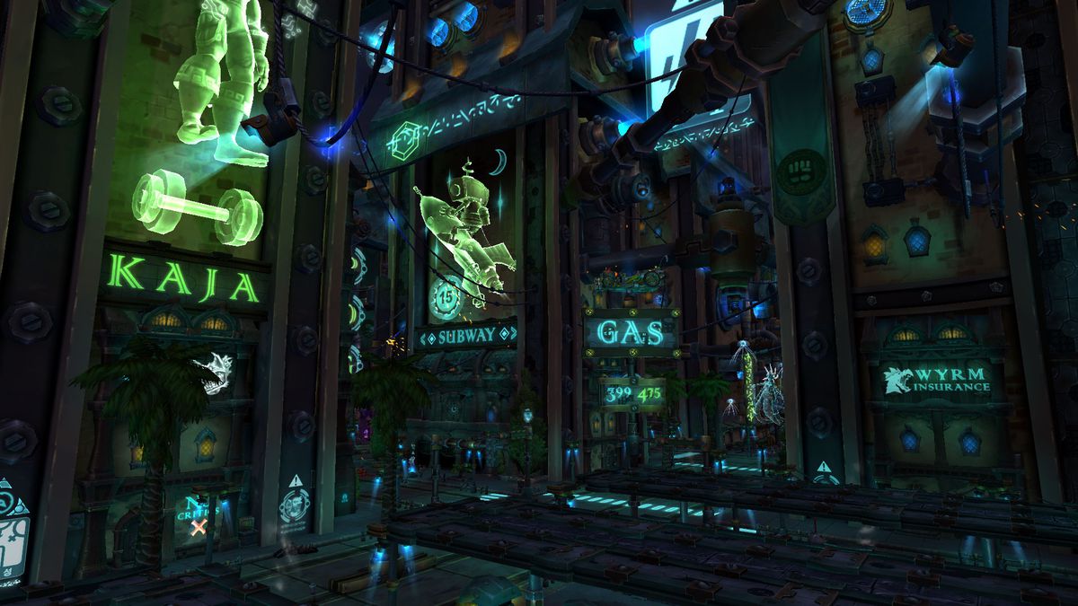 A World of Warcraft goblin city, created with the fan client Epsilon.