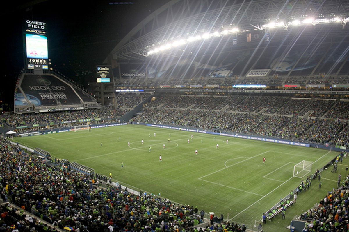 Attendance for Sounders' games at Qwest Field is up more than 18 percent over last year's pace, leading a league-wide attendance bump of 13.6 percent over last year.  (Photo by Otto Greule Jr/Getty Images)