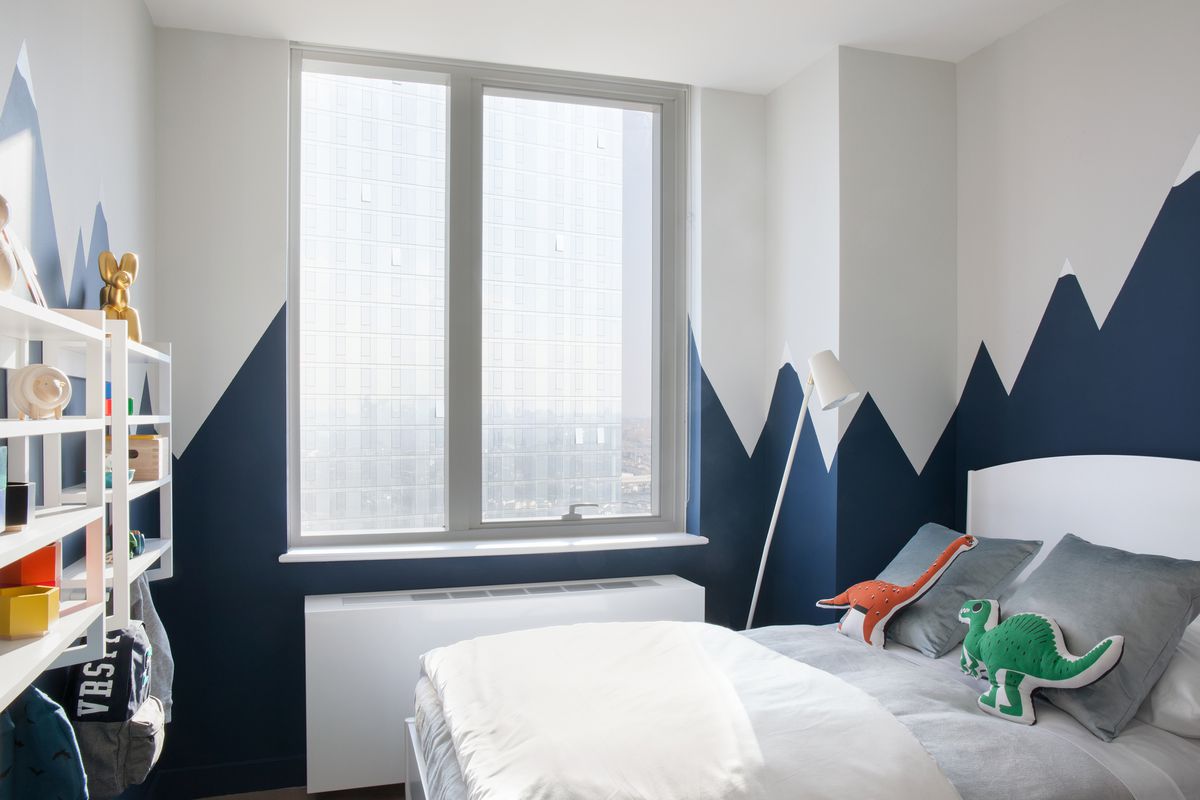 A child’s bedroom in the soon-to-open Jackson Park, Queens location of Kin, a new cohousing concept aimed at families.