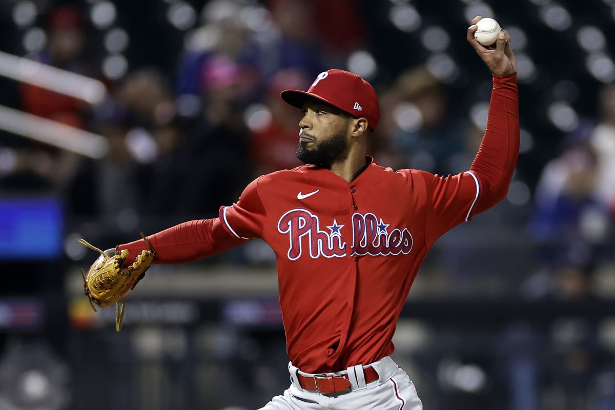 Cristopher Sanchez of the Philadelphia Phillies in action against the New York Mets during the eighth inning of the second game of a doubleheader at Citi Field on September 30, 2023 in New York City.