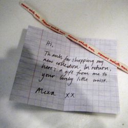 Part of the gift with purchase: A note from Alexa