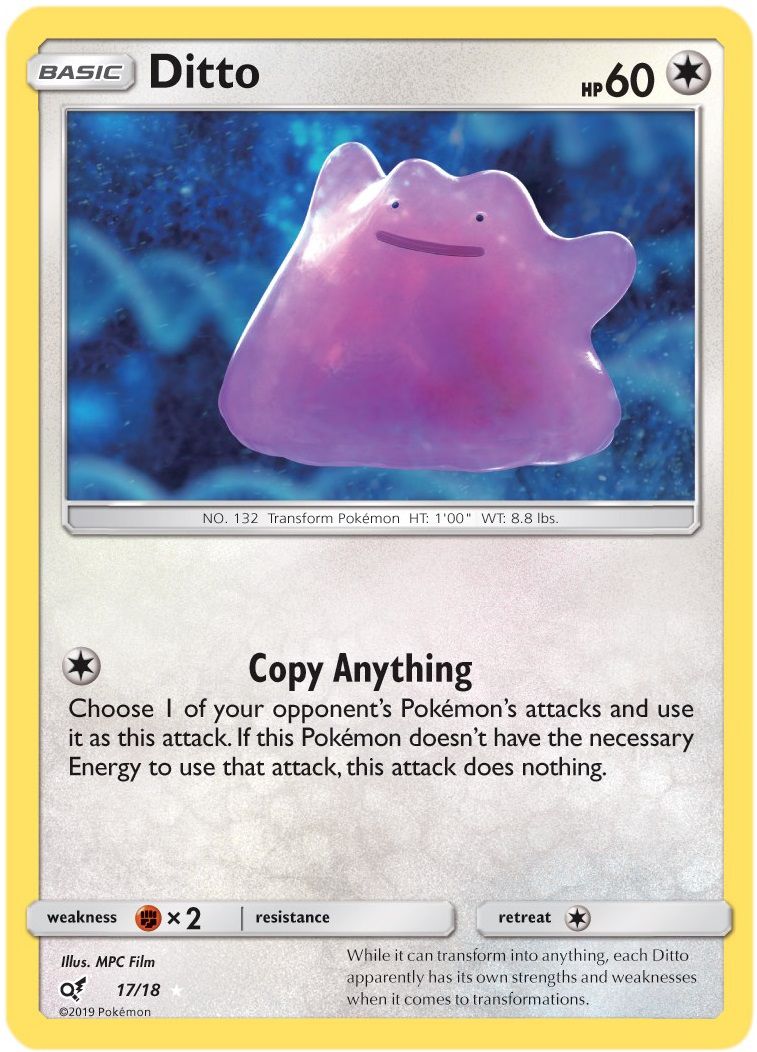 ditto detective pikachu pokemon card