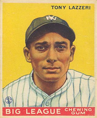 Tony Lazzeri’s 1933 Goudey baseball card.