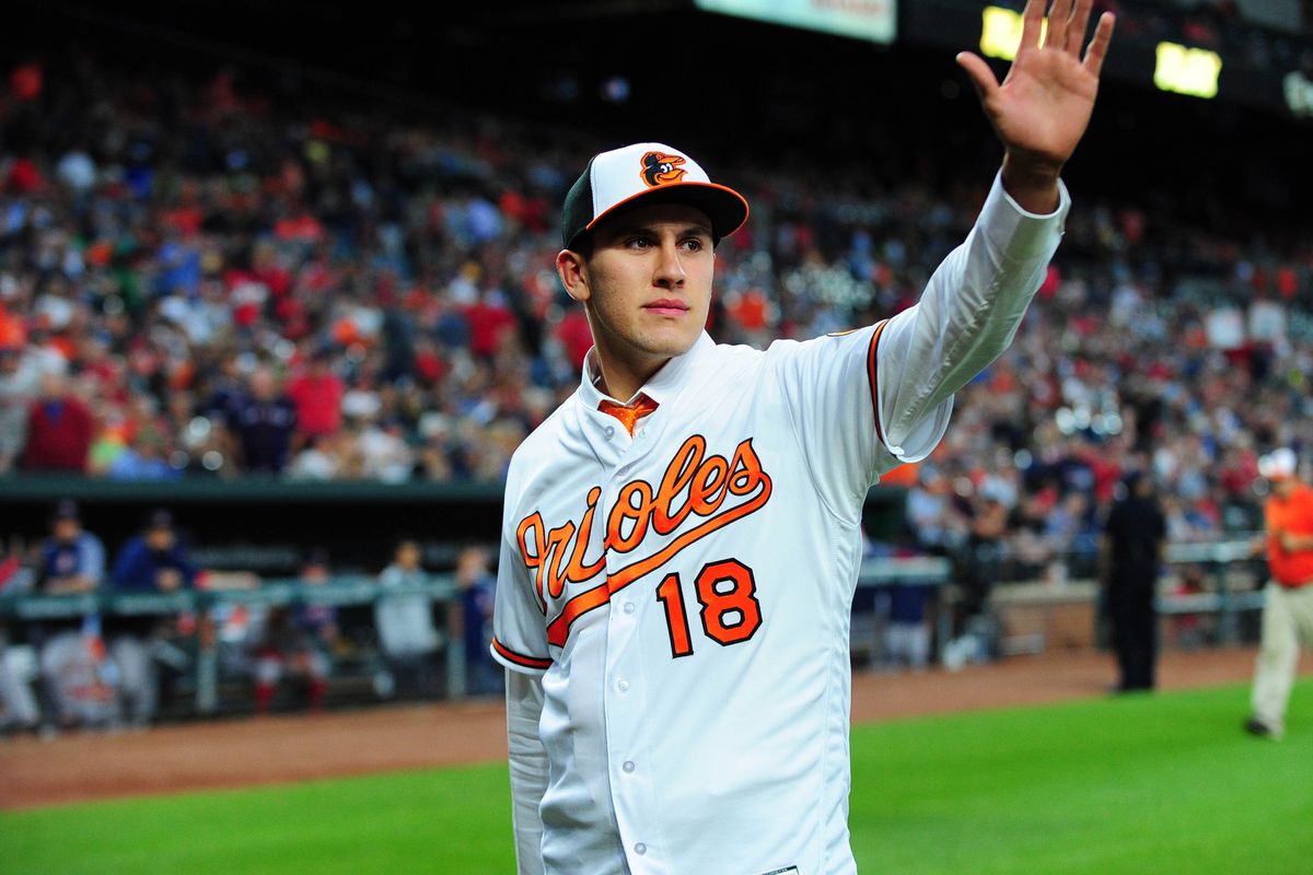 Grayson Rodriguez waves to the Camden Yards crowd