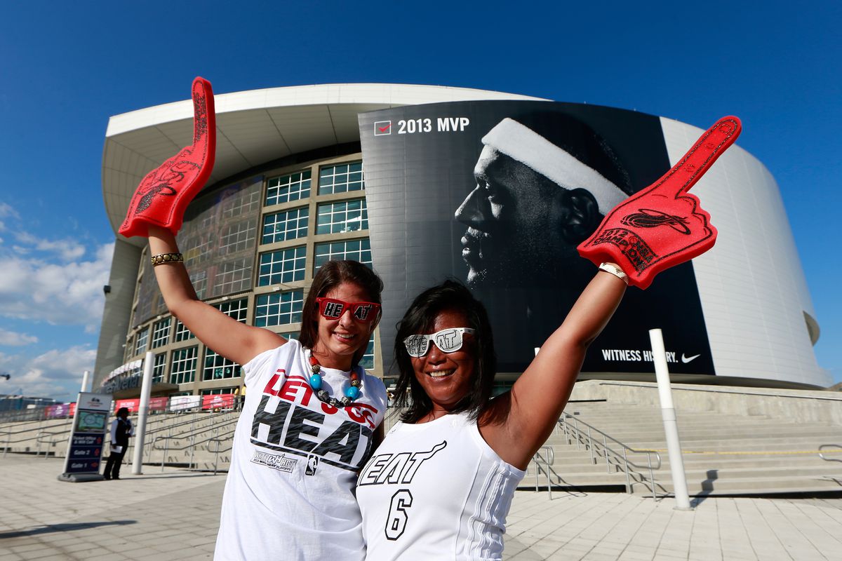 Miami HEAT fans outside the American Airlines Arena