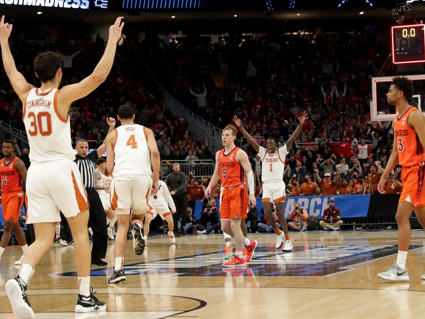 No. 6 seed Texas beats No. 11 seed Virginia Tech, 81-73, for first NCAA  Tournament win since 2014 - Burnt Orange Nation
