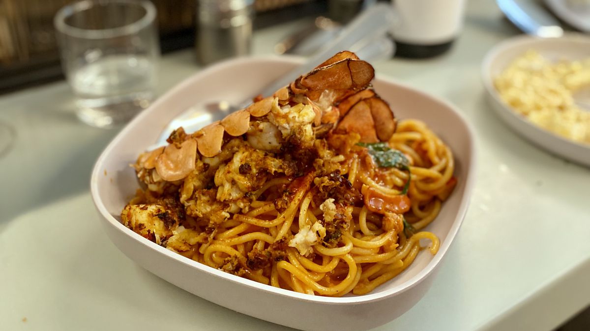 Lobster butter spaghetti from Pasta Supply Co.