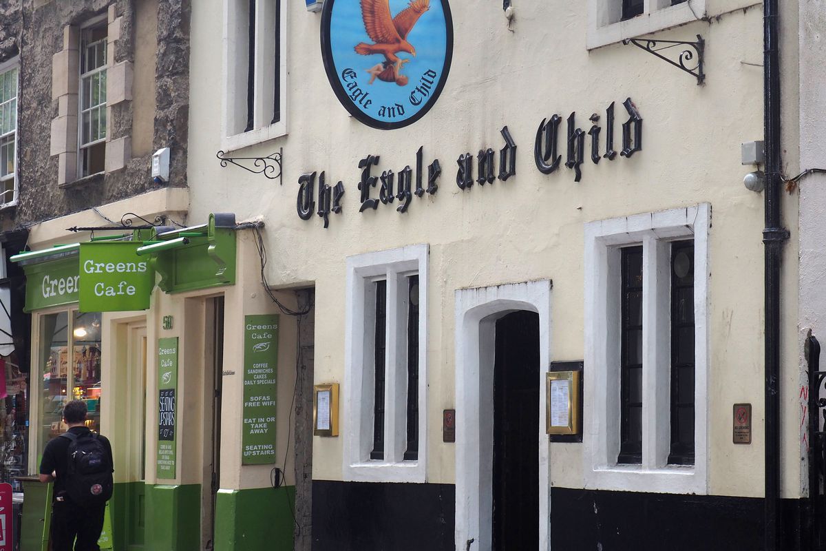 The Eagle and Child, in Oxford, England, is where C.S. Lewis and J.R.R. Tolkien used to meet with friends.