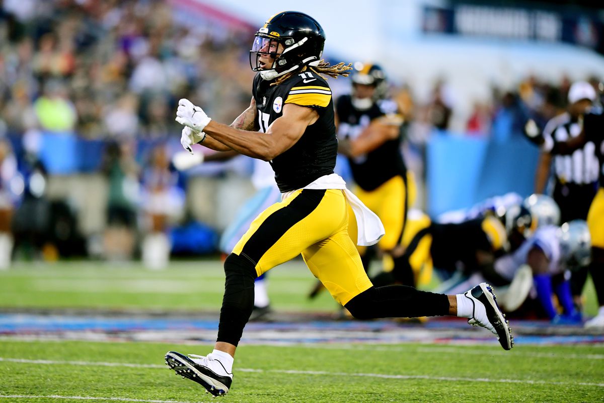 Chase Claypool #11 of the Pittsburgh Steelers reacts after failing to complete a pass in the first half during the 2021 NFL preseason Hall of Fame Game against the Dallas Cowboys at Tom Benson Hall Of Fame Stadium on August 5, 2021 in Canton, Ohio.
