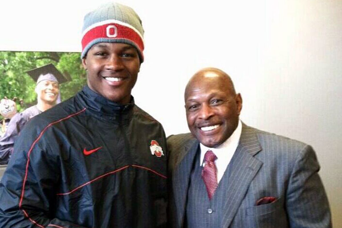 Raekwon McMillan pictured with Archie Griffin.