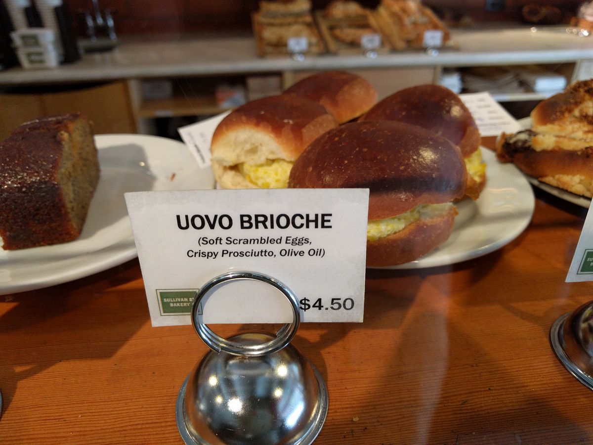 The uovo brioche is prefab and served at room temperature.
