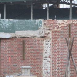The inner wall near the left-field "well"