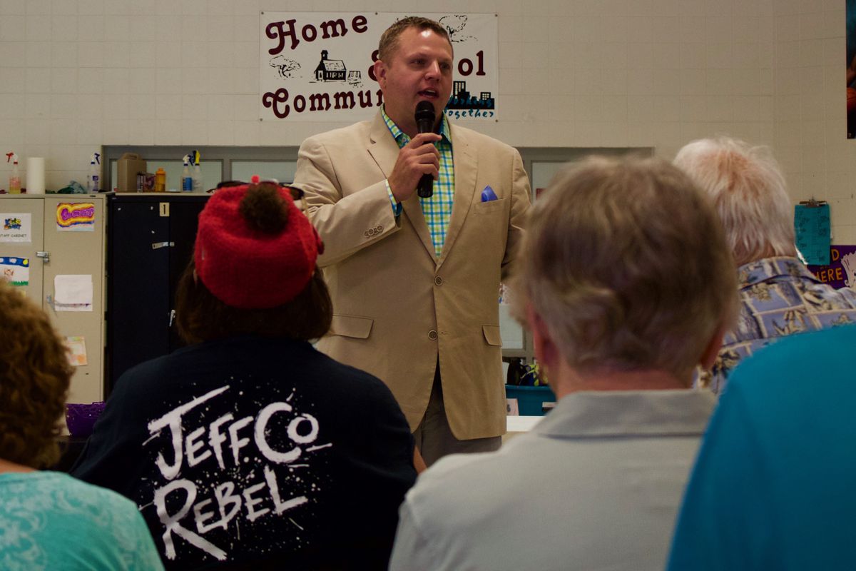 Jeffco superintendent Jason Glass at the Boys & Girls in Lakewood (Marissa Page, Chalkbeat).