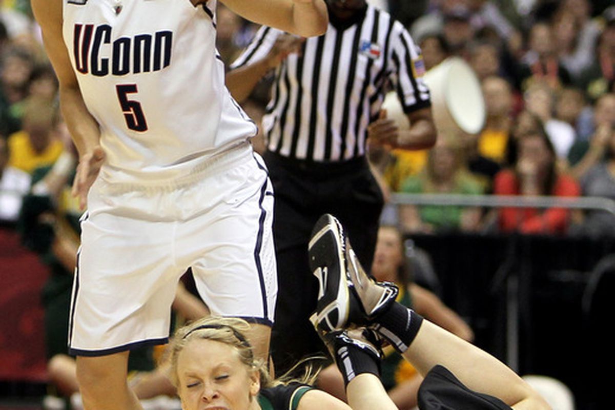 Caroline Doty might need to save the Huskies from themselves. (Photo by Jeff Gross/Getty Images)