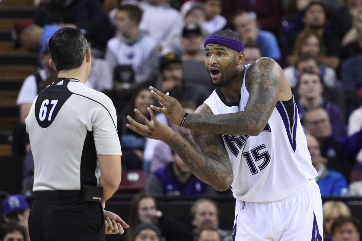 DeMarcus Cousins, no-look passing his share of the blame to a teammate out of view. 
