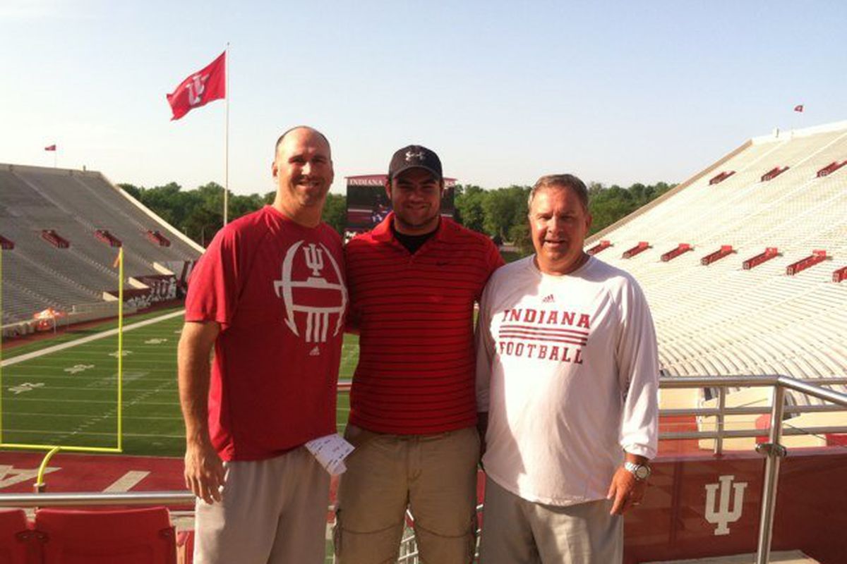 The Hoosier coaching staff spending some quality time with their newest commit, Hunter Littlejohns