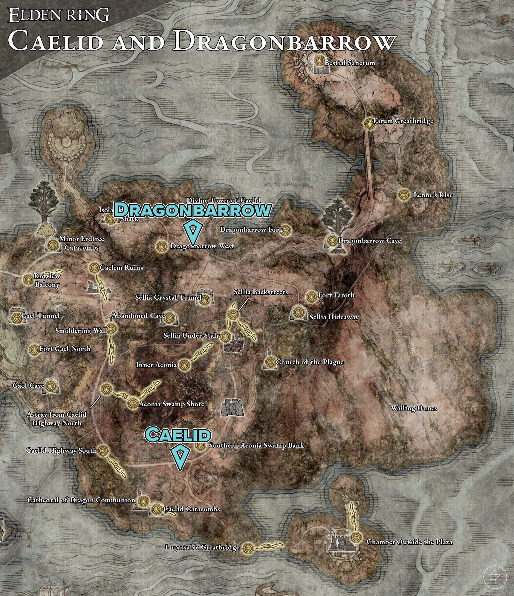 CAELID AND DRAGONBARROW MAP FRAGMENT STELE LOCATIONS