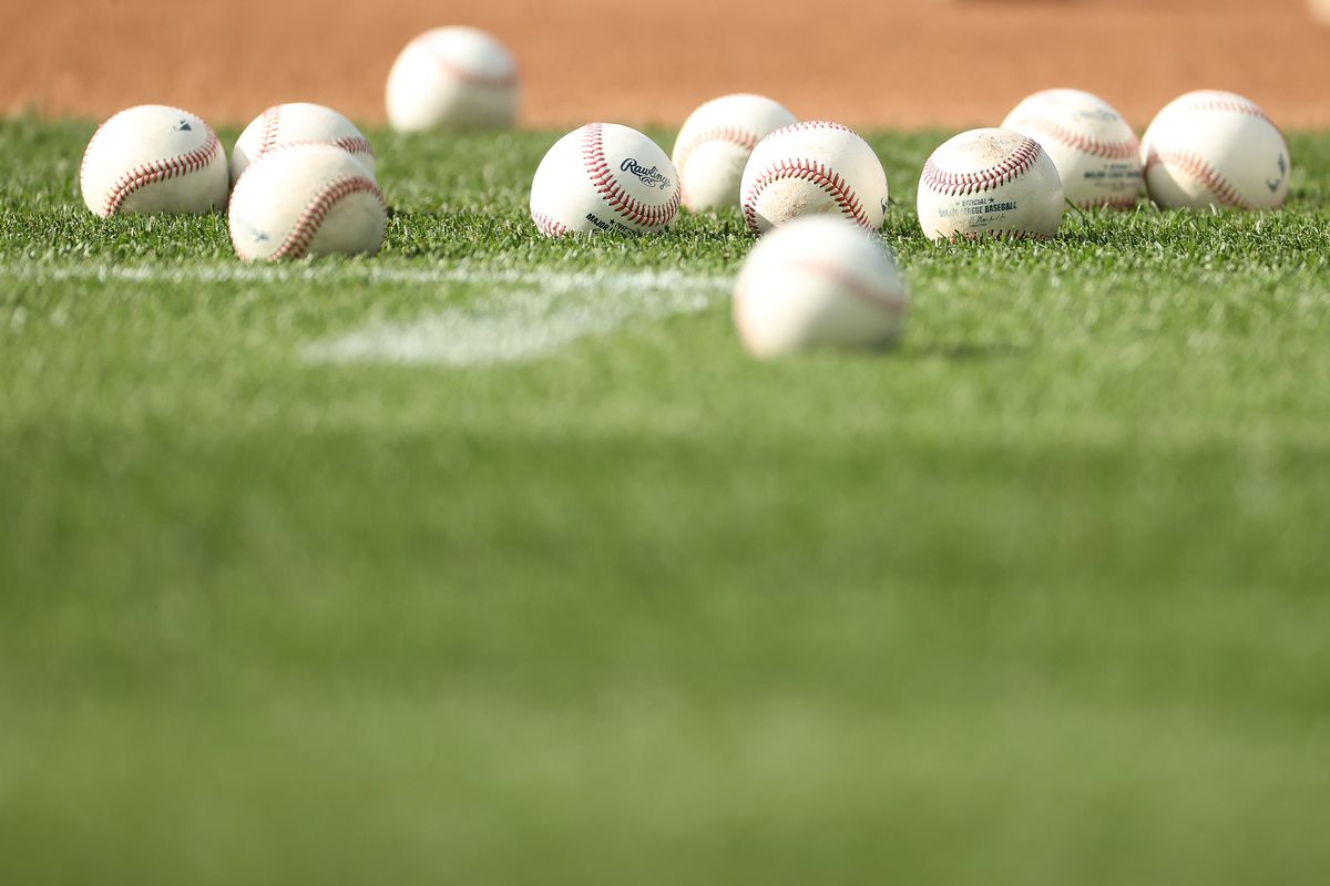 baseballs on field 