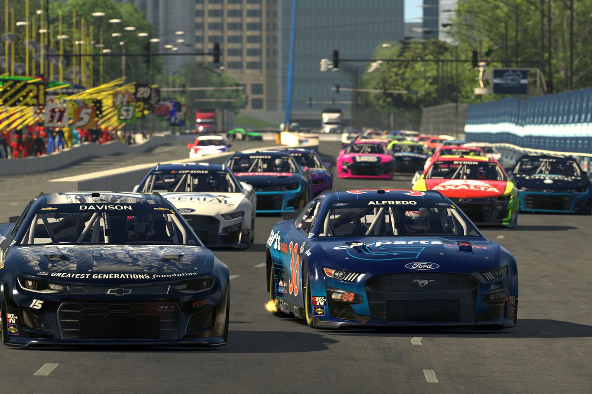 eNASCAR iRacing Pro Invitational Series race at virtual Chicago Street Course