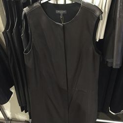 Leather longtail shirt dress, $450